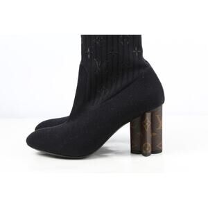 LOUIS VUITTON Boots Monogram Stretch Silhouette Socks Ankle Size 38